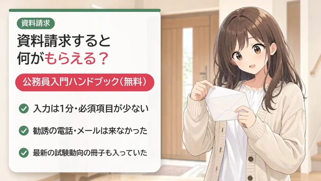 クレアールの無料資料請求:公務員入門ハンドブックがもらえ、勧誘の電話やメールはなし