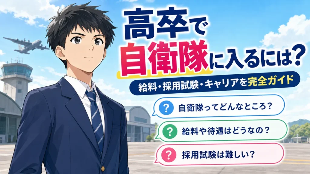 高卒で自衛隊に入るには？給料・採用試験・現物給与・キャリア完全ガイド