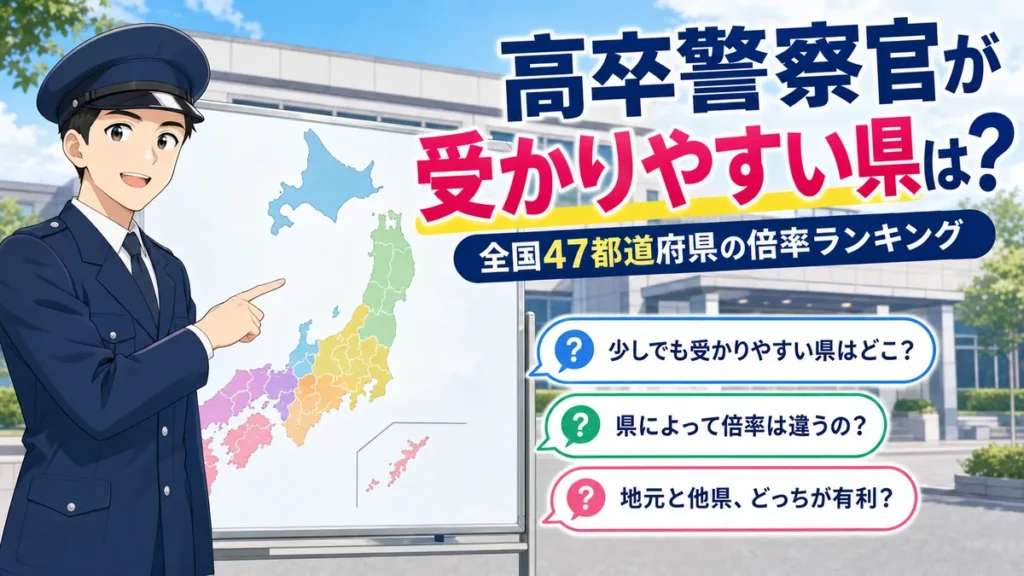高卒警察官が受かりやすい県ランキング｜全国47都道府県の倍率【2026年最新】