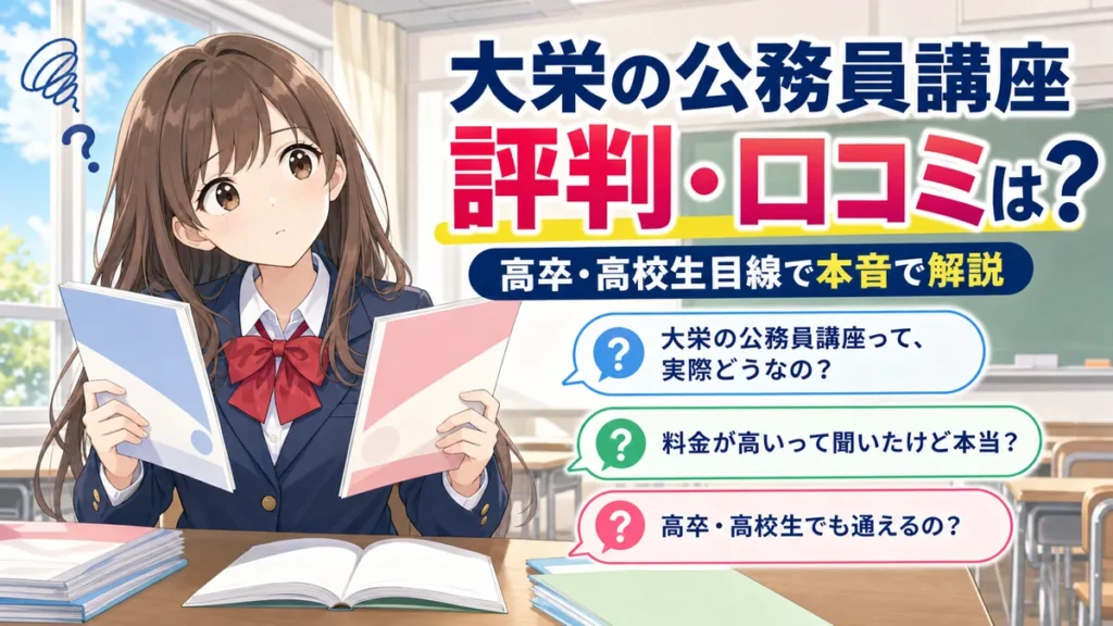【2026年】大栄の公務員講座(高卒)の評判・口コミ｜料金・向き不向きも解説