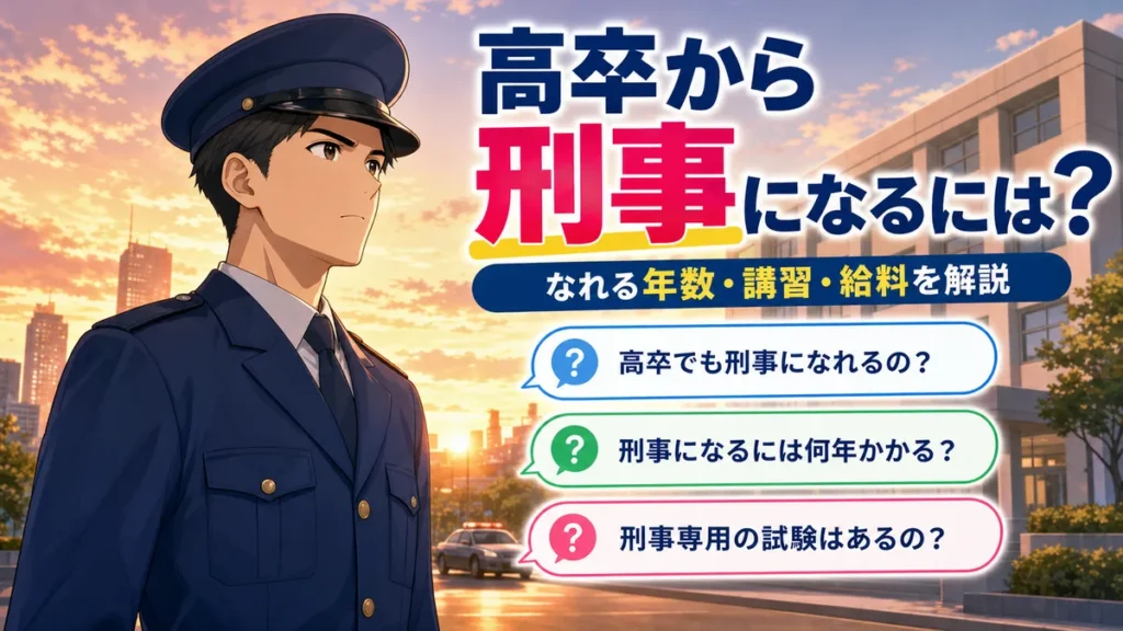 高卒から刑事になるには？なれる年数・講習・給料を解説【2026年】