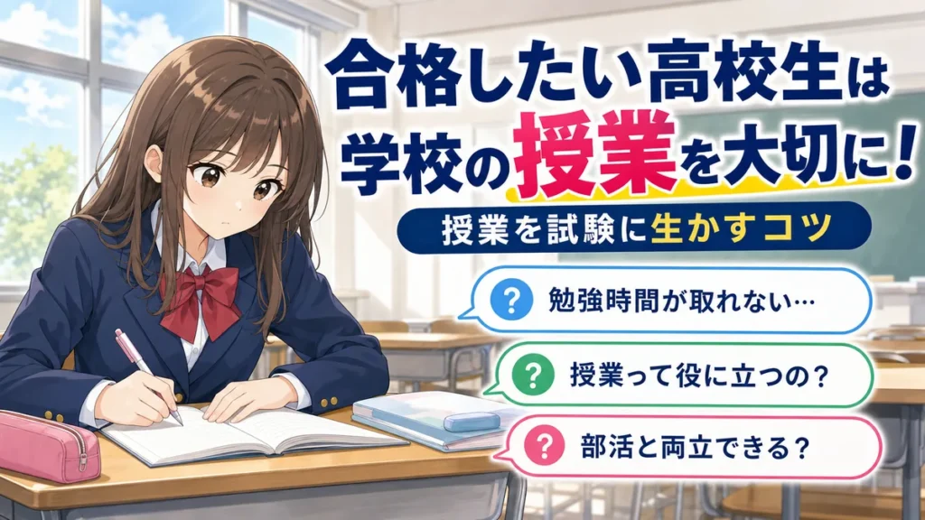 高校生で高卒公務員に合格したい人は、学校の授業を大切に！