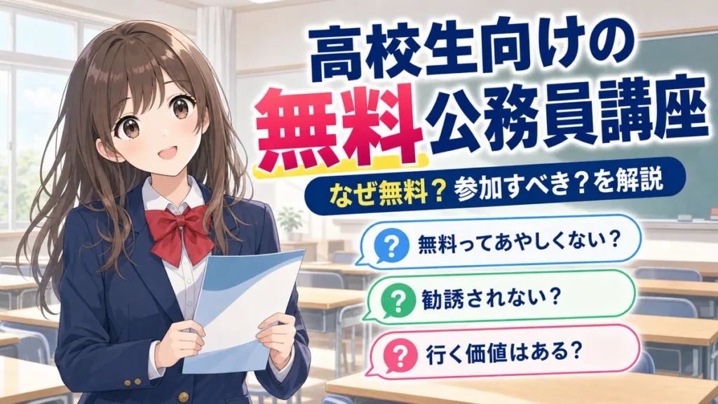 【なぜ無料？】高校生向け・専門学校の公務員講座は参加すべき？