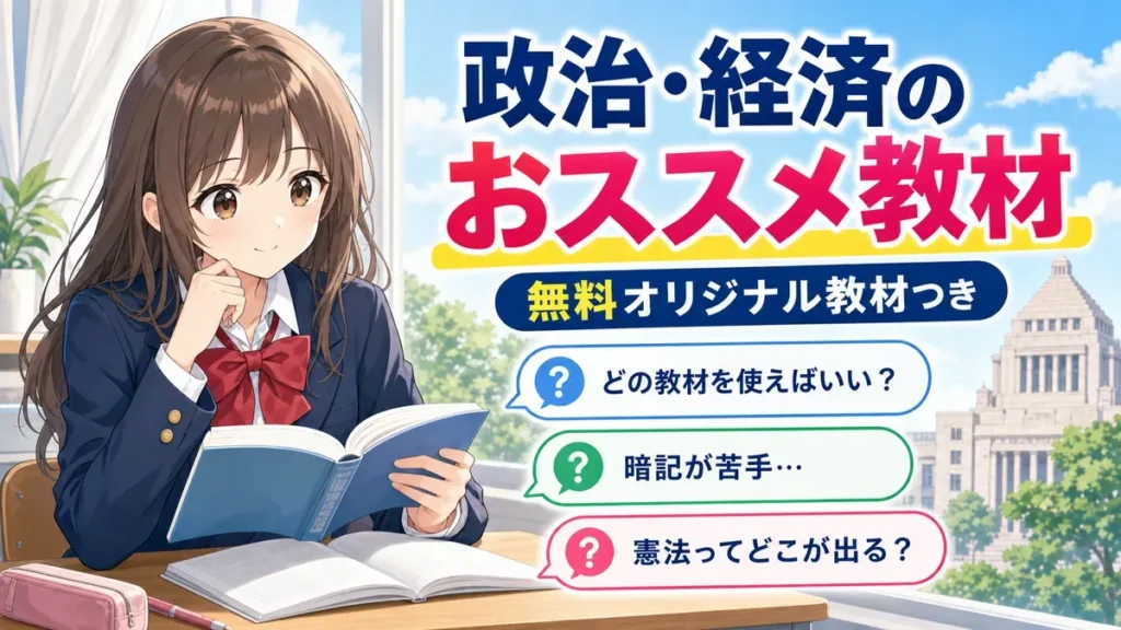 【高卒公務員試験】政治・経済のおススメ教材(無料オリジナル教材も提供)【社会科学】