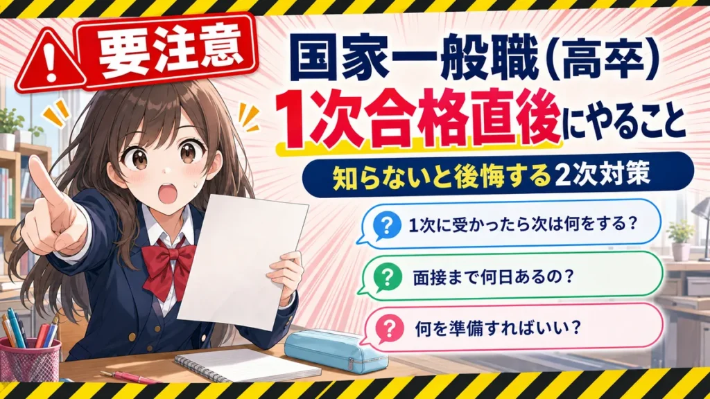 知らないと後悔する！国家一般職（高卒程度）で1次合格発表直後にやること