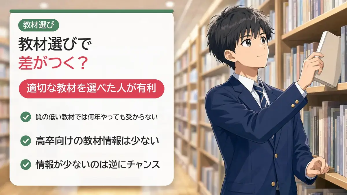 高卒公務員試験は教材選びも大事。出題傾向に合った教材を選ぶ