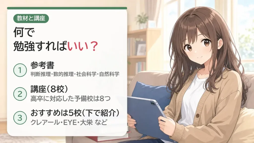高卒公務員試験のおすすめ参考書と講座（対策講座がある予備校8校）