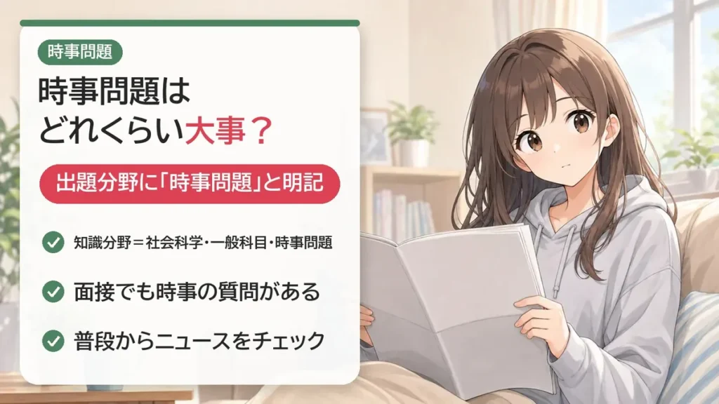 警視庁Ⅲ類は時事問題が出題分野に明記。面接でも時事の質問がある