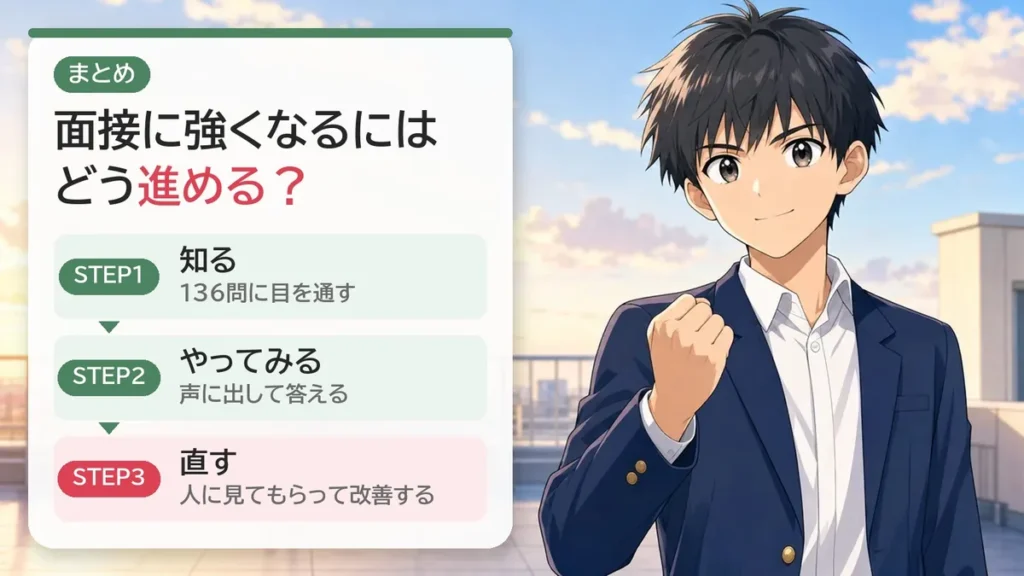 まとめ：面接は「知る→やってみる→直す」を繰り返す
