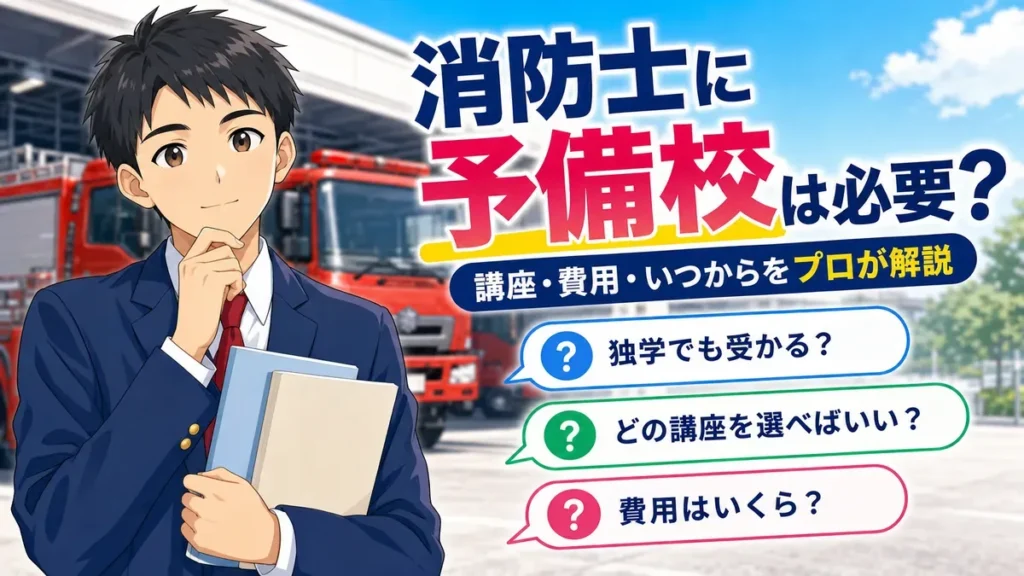 消防士に予備校は必要？高卒向けおすすめ講座と費用・いつから【元公務員科教員が解説】